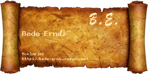 Bede Ernő névjegykártya