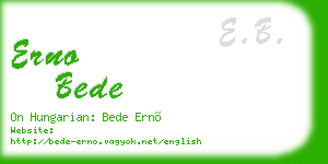 erno bede business card